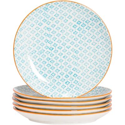 Nicola Spring Model - Hand-Printed Japanese Dinner Plates - Multicolour Nicola Spring Model - Hand-Printed Japanese Dinner Plates - Multicolour