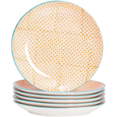 Nicola Spring Blue 25.5cm Japanese Style Dinner Plates - Set of 6 Nicola Spring Blue 25.5cm Japanese Style Dinner Plates - Set of 6