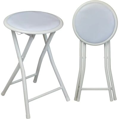Tabourets pliables compacts blancs Harbour Housewares - Pack de 4 - Publicité Tabourets pliables compacts blancs Harbour Housewares - Pack de 4 - Publicité