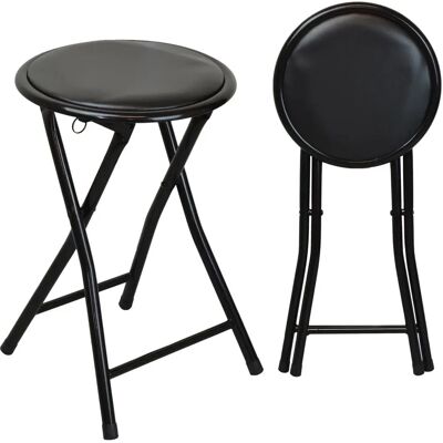Harbour Housewares Modèle: Tabouret Pliable Noir - Publicité Harbour Housewares Modèle: Tabouret Pliable Noir - Publicité