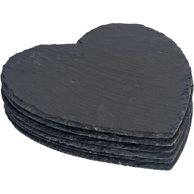 Argon Heart Slate Placemats Set - Rustic Dining Accessories Argon Heart Slate Placemats Set - Rustic Dining Accessories