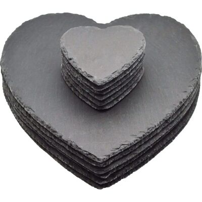 Argon Tableware Heart Natural Slate Dining Set - 6 Coasters & 6 Placemats Argon Tableware Heart Natural Slate Dining Set - 6 Coasters & 6 Placemats
