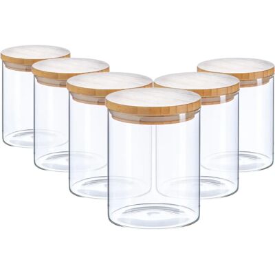 Argon Tableware - 6x Scandi Jars - Wooden Lids - 750ml Argon Tableware - 6x Scandi Jars - Wooden Lids - 750ml
