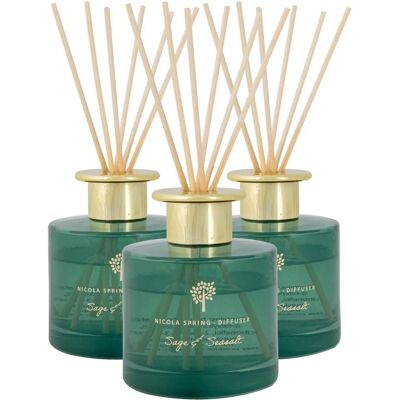 Nicola Spring 3x Reed Diffusers Sage & Seasalt - Reed Diffuser Nicola Spring 3x Reed Diffusers Sage & Seasalt - Reed Diffuser