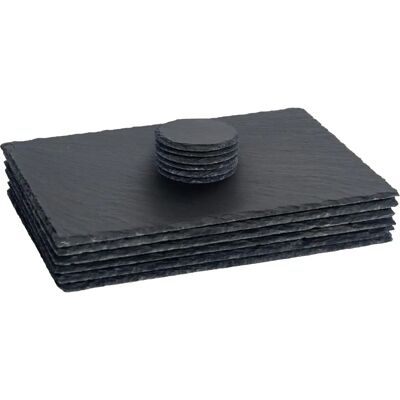 Argon Tableware Slate Placemats & Coasters Set - Rustic Natural Tableware Argon Tableware Slate Placemats & Coasters Set - Rustic Natural Tableware