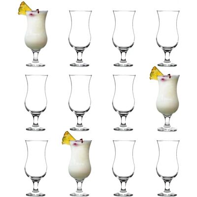 LAV Fiesta Pina Colada Glasses - 12x 460ml Hurricane Cocktail Set LAV Fiesta Pina Colada Glasses - 12x 460ml Hurricane Cocktail Set
