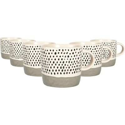 Nicola Spring 6x Ceramic Dipped Dots Coffee Mugs - Coffee Mugs Nicola Spring 6x Ceramic Dipped Dots Coffee Mugs - Coffee Mugs