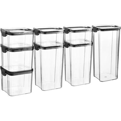 Argon Tableware - 8pc Set - Black - Air Tight - Food Storage Argon Tableware - 8pc Set - Black - Air Tight - Food Storage