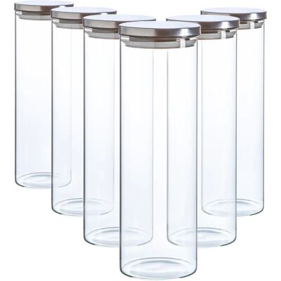 Argon Tableware - 6x Glass Jars - 2L - Metal Lids - Storage Jars Argon Tableware - 6x Glass Jars - 2L - Metal Lids - Storage Jars
