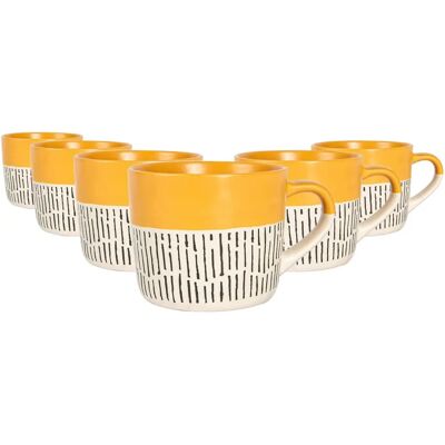 Nicola Spring 6x Ceramic Dipped Dash Coffee Mugs - Coffee Mug Nicola Spring 6x Ceramic Dipped Dash Coffee Mugs - Coffee Mug