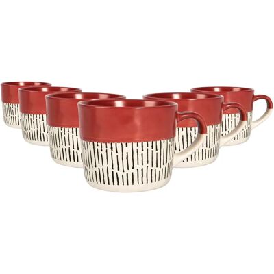 Nicola Spring 6x Ceramic Dipped Dash Coffee Mugs - Coffee Mug Nicola Spring 6x Ceramic Dipped Dash Coffee Mugs - Coffee Mug