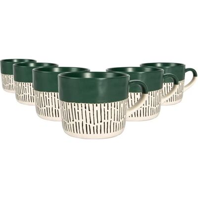 Nicola Spring 6x Ceramic Dipped Dash Coffee Mugs - Coffee Mug Nicola Spring 6x Ceramic Dipped Dash Coffee Mugs - Coffee Mug