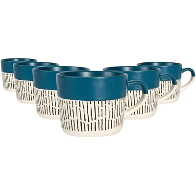 Nicola Spring 6x Ceramic Dipped Dash Coffee Mugs - Coffee Mug Nicola Spring 6x Ceramic Dipped Dash Coffee Mugs - Coffee Mug