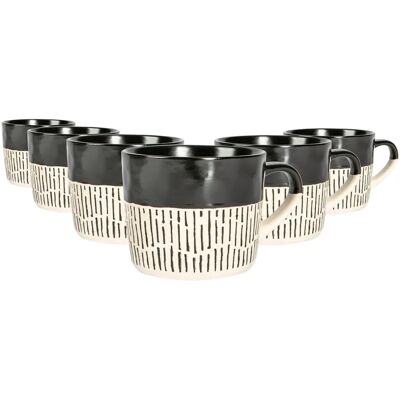 Nicola Spring 6x Ceramic Dipped Dash Coffee Mug - Coffee Mug Nicola Spring 6x Ceramic Dipped Dash Coffee Mug - Coffee Mug