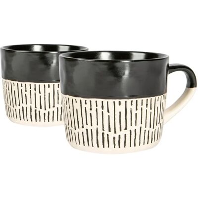 Nicola Spring Ceramic Dipped Dash Coffee Mug - 475ml - Black Nicola Spring Ceramic Dipped Dash Coffee Mug - 475ml - Black