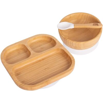 Tiny Dining Children's Bamboo Suction Dinner Set Plate Bowl Soft Spoon - Children’s Dinner Set Tiny Dining Children's Bamboo Suction Dinner Set Plate Bowl Soft Spoon - Children’s Dinner Set