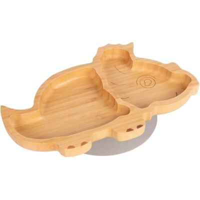 Tiny Dining Dinosaur Plate - Segmented Design Grey Children Tiny Dining Dinosaur Plate - Segmented Design Grey Children