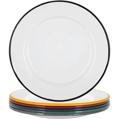 Argon Tableware - White Enamel Dinner Plate - 25.5cm - Dinnerware Argon Tableware - White Enamel Dinner Plate - 25.5cm - Dinnerware