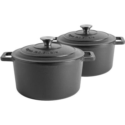 Argon Tableware - Cast Iron - 24cm - Matt Black - Casserole Dish Argon Tableware - Cast Iron - 24cm - Matt Black - Casserole Dish