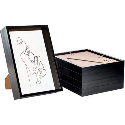 Nicola Spring - 5x 3D Deep Box - A4 8x12 - Black - Photo Frame Set Nicola Spring - 5x 3D Deep Box - A4 8x12 - Black - Photo Frame Set