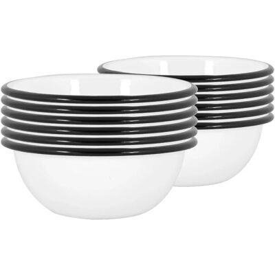 Argon - Bols D'Émail Blanc Métal - 16 cm - Black - Dinnerware Argon - Bols D'Émail Blanc Métal - 16 cm - Black - Dinnerware