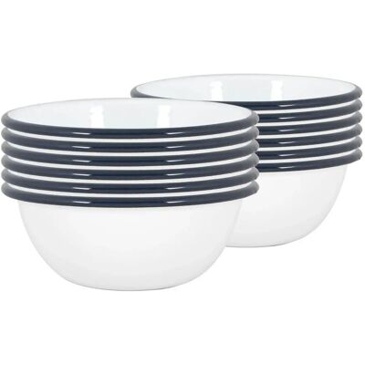 Argon - Tableware 12x Enamel Metal - Navy - 16cm - Tableware Argon - Tableware 12x Enamel Metal - Navy - 16cm - Tableware