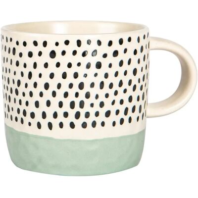 Nicola Spring Ceramic Dipped Dots Coffee Mug - Blue - 385ml - Coffee Mug Nicola Spring Ceramic Dipped Dots Coffee Mug - Blue - 385ml - Coffee Mug
