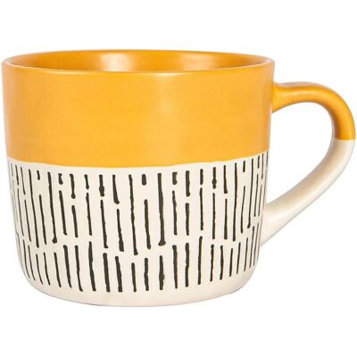 Nicola Spring Ceramic Dipped Dash Coffee Mug - Mustard Yellow Nicola Spring Ceramic Dipped Dash Coffee Mug - Mustard Yellow