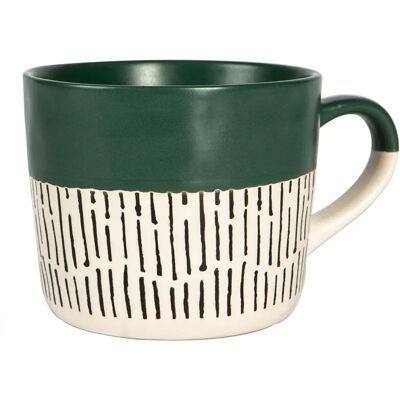 Nicola Spring Ceramic Dipped Dash Coffee Mug - Sage Green - Coffee Mug Nicola Spring Ceramic Dipped Dash Coffee Mug - Sage Green - Coffee Mug