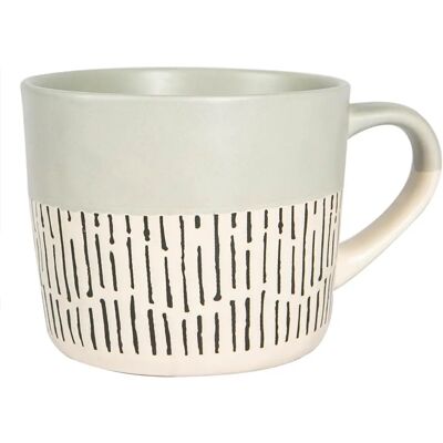 Nicola Spring Dash Grey Two-Tone Patterned Ceramic Coffee Mug - Coffee Mug Nicola Spring Dash Grey Two-Tone Patterned Ceramic Coffee Mug - Coffee Mug