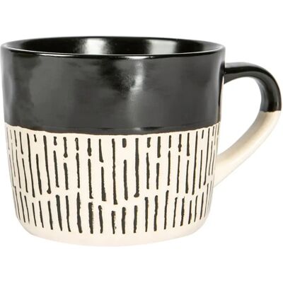 Nicola Spring Ceramic Dipped Dash Coffee Mug - Black - 475ml - Coffee Mug Nicola Spring Ceramic Dipped Dash Coffee Mug - Black - 475ml - Coffee Mug