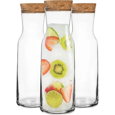 Bormioli Rocco Clear 1.2L Glass Water Carafe with Cork Lid - Modern Decanter Bormioli Rocco Clear 1.2L Glass Water Carafe with Cork Lid - Modern Decanter