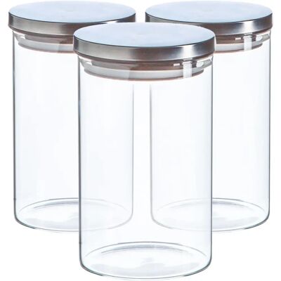 Argon - Glass Storage Jars - 1L - Metal Lids - Glass storage jars Argon - Glass Storage Jars - 1L - Metal Lids - Glass storage jars