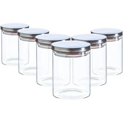 Argon - Glass Jars - 6x - Metal Lids - Glass Storage Jars Argon - Glass Jars - 6x - Metal Lids - Glass Storage Jars