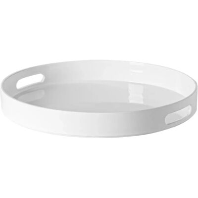 Argon - Round Metal Tray - White Handles - Tableware Argon - Round Metal Tray - White Handles - Tableware
