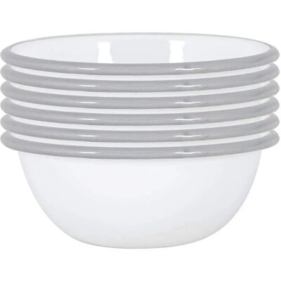 Argon Tableware - Enamel Bowls - 16cm - Grey - Bowls Argon Tableware - Enamel Bowls - 16cm - Grey - Bowls