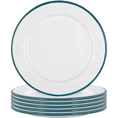 Argon - Tableware - 6x White Enamel - 20cm - Plates Argon - Tableware - 6x White Enamel - 20cm - Plates