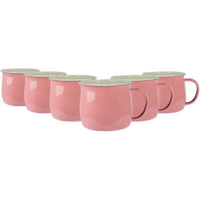 Argon Tableware - Pastel Enamel Belly Mugs - Pink - 375ml - Mugs Argon Tableware - Pastel Enamel Belly Mugs - Pink - 375ml - Mugs