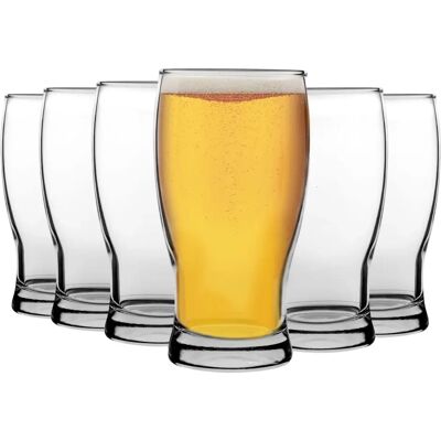 LAV 24 Piece Belek Tulip Pint Beer Glass Set - Large Classic Style Bulb Shape Craft Beer Ale Glasses - Clear - 580ml LAV 24 Piece Belek Tulip Pint Beer Glass Set - Large Classic Style Bulb Shape Craft Beer Ale Glasses - Clear - 580ml