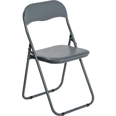 Harbour Housewares Grey Padded Folding Chair - Space Saving - Folding Chair Harbour Housewares Grey Padded Folding Chair - Space Saving - Folding Chair