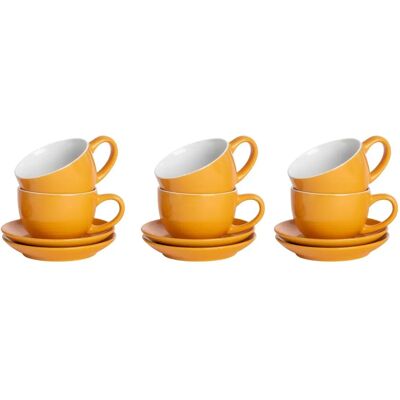 Argon Tableware Yellow 12-Piece Cappuccino Set - Porcelain Argon Tableware Yellow 12-Piece Cappuccino Set - Porcelain