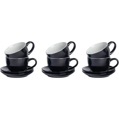 Argon Tableware Black 250ml Cappuccino Set Argon Tableware Black 250ml Cappuccino Set