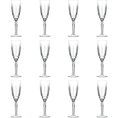 RCR Crystal Orchestra Cut Glass Champagne Flutes - 200ml - Set of 12 RCR Crystal Orchestra Cut Glass Champagne Flutes - 200ml - Set of 12