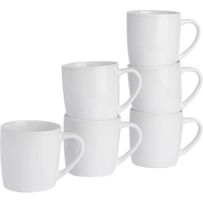 Argon Tableware Ceramic Mug Set - 6pcs White - 350ml - Coffee Tea Cup Argon Tableware Ceramic Mug Set - 6pcs White - 350ml - Coffee Tea Cup