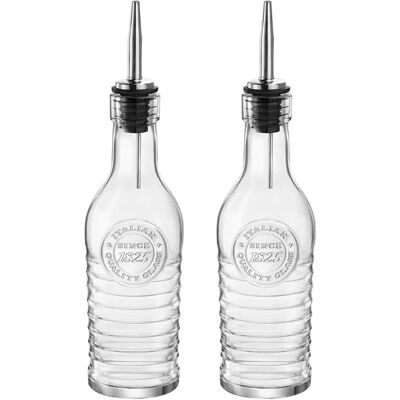Bormioli Rocco Officina 1825 Garrafa de vidro para azeite e vinagre - 268ml - Conjunto de 2 Bormioli Rocco Officina 1825 Garrafa de vidro para azeite e vinagre - 268ml - Conjunto de 2