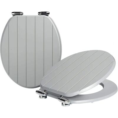 Harbour Housewares Wooden Soft Close Toilet Seat - Grey - Pack of 2 Harbour Housewares Wooden Soft Close Toilet Seat - Grey - Pack of 2