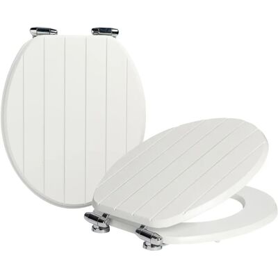Harbour Housewares Wooden Soft Close Toilet Seat - White - Pack of 2 - Toilet Seat Harbour Housewares Wooden Soft Close Toilet Seat - White - Pack of 2 - Toilet Seat