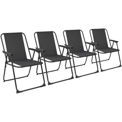 Harbour Housewares - Folding Metal Beach Chair - Noir - Publicité Harbour Housewares - Folding Metal Beach Chair - Noir - Publicité