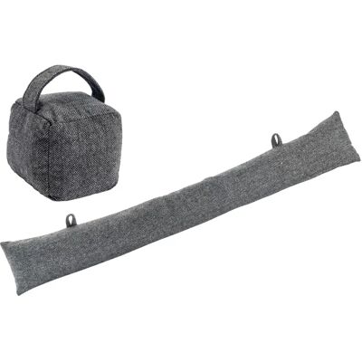 Nicola Spring Deep Draft Stopper Grey - Doorstop, Cube Set Nicola Spring Deep Draft Stopper Grey - Doorstop, Cube Set
