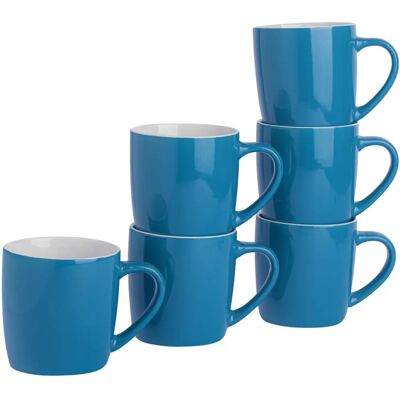 Argon Tableware Blue Ceramic Mug Set - 6pcs - 350ml - Coffee & Tea Argon Tableware Blue Ceramic Mug Set - 6pcs - 350ml - Coffee & Tea